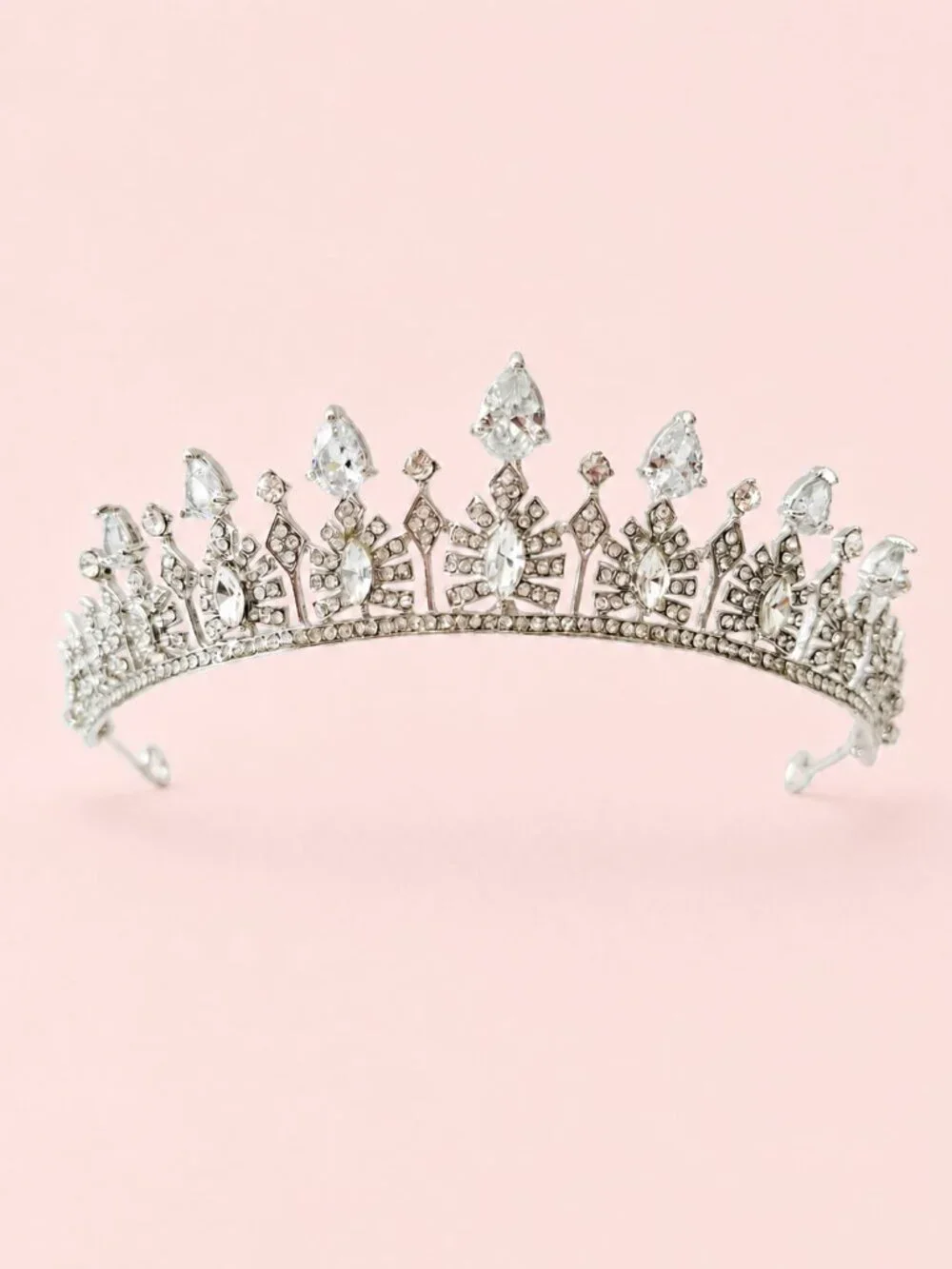 Kids Silver Crystal Tiara, Princess Crown, Birthday Tiara, Girls Pageant Crown